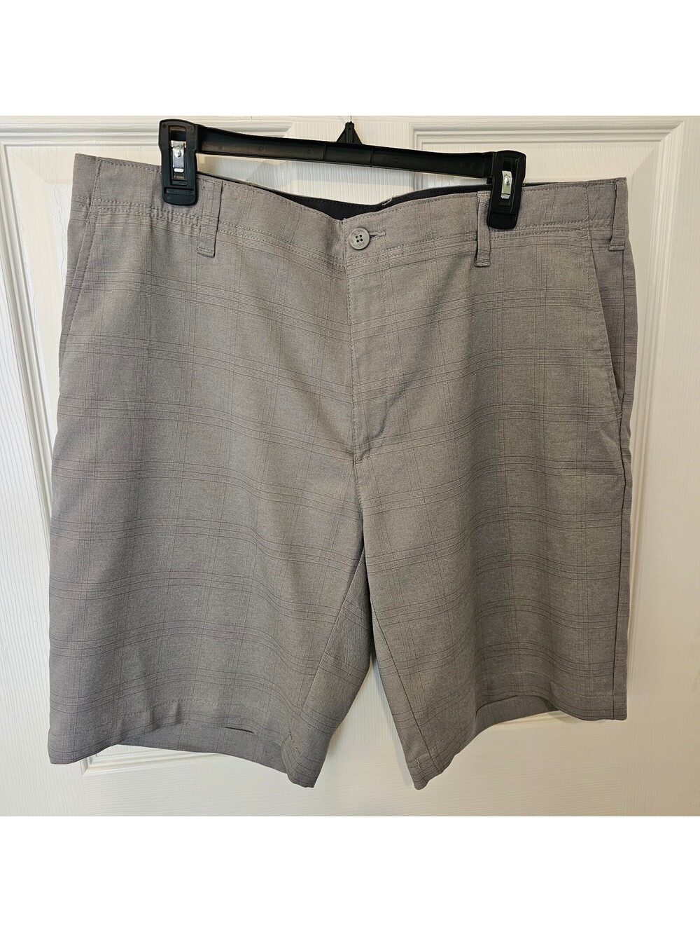 BCG Men Plaid Gray Performance Shorts 38 inch Waist Sports Athleisure